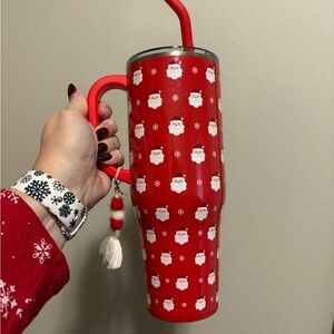 40oz Swig Red Santa Tumbler with Straw
